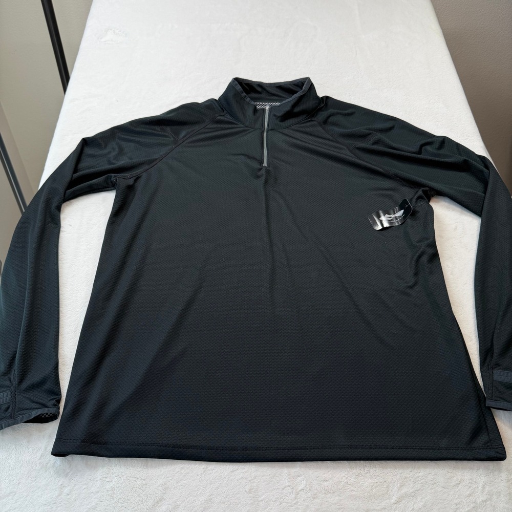 Cascade Sport 1/4 Zip Pullover Mens XXL Black Good Performance Long Sleeve Top